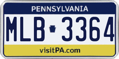 PA license plate MLB3364