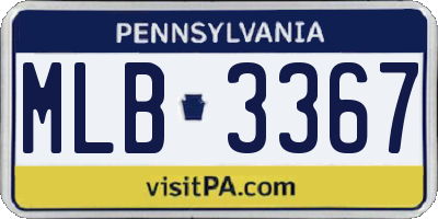 PA license plate MLB3367