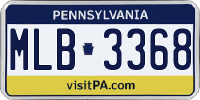 PA license plate MLB3368