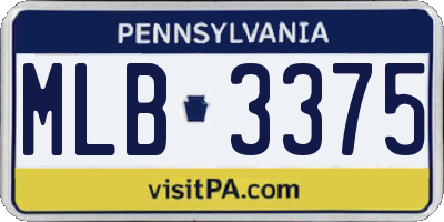 PA license plate MLB3375