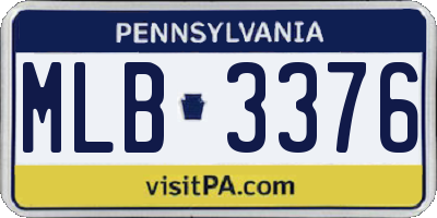 PA license plate MLB3376