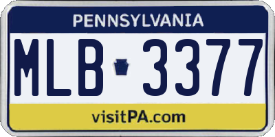 PA license plate MLB3377
