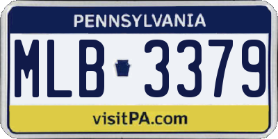 PA license plate MLB3379