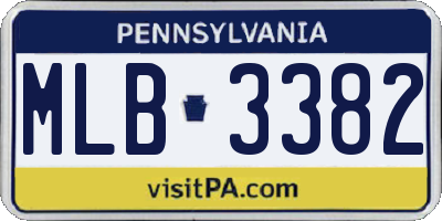 PA license plate MLB3382