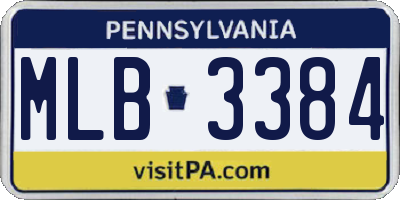 PA license plate MLB3384