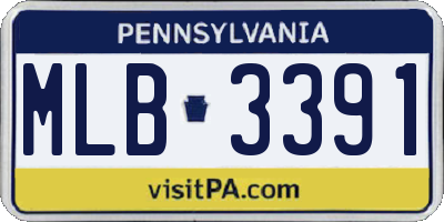 PA license plate MLB3391