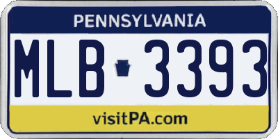 PA license plate MLB3393