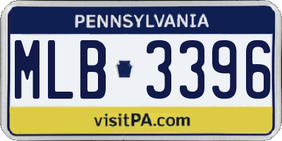 PA license plate MLB3396