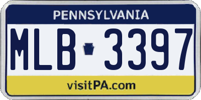 PA license plate MLB3397