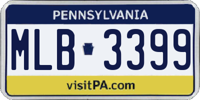 PA license plate MLB3399