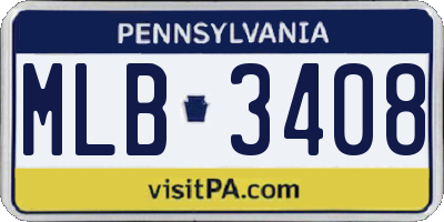 PA license plate MLB3408