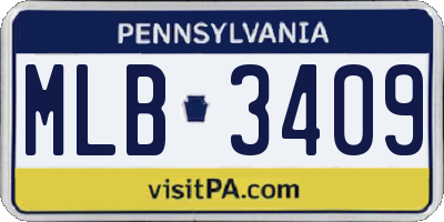 PA license plate MLB3409