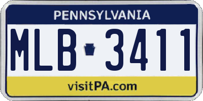 PA license plate MLB3411
