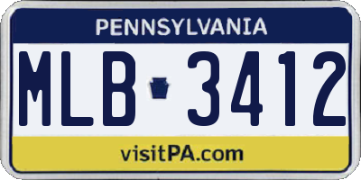 PA license plate MLB3412