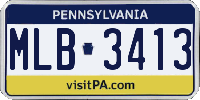 PA license plate MLB3413