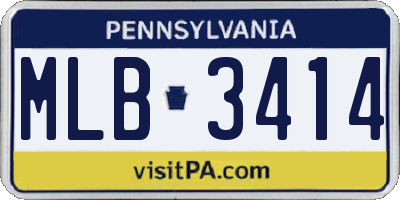 PA license plate MLB3414