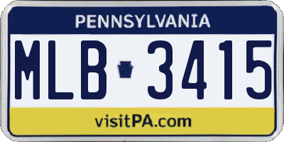 PA license plate MLB3415