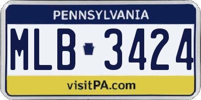 PA license plate MLB3424