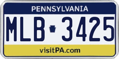 PA license plate MLB3425