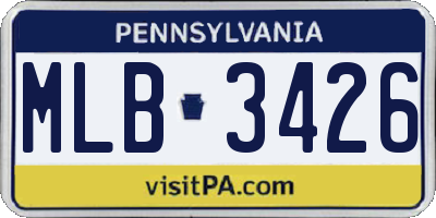 PA license plate MLB3426