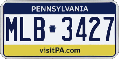 PA license plate MLB3427