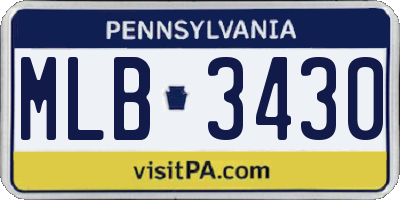 PA license plate MLB3430