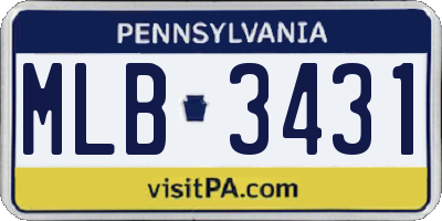 PA license plate MLB3431