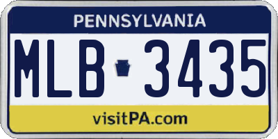 PA license plate MLB3435