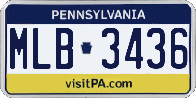 PA license plate MLB3436