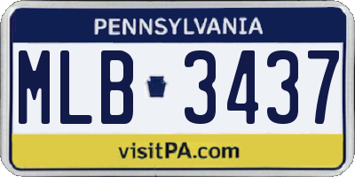 PA license plate MLB3437