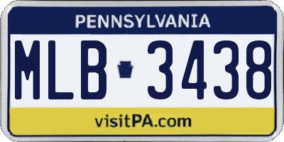 PA license plate MLB3438