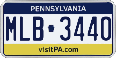 PA license plate MLB3440