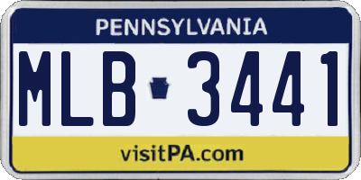 PA license plate MLB3441