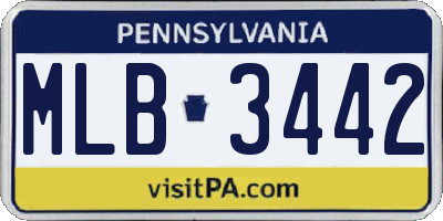 PA license plate MLB3442