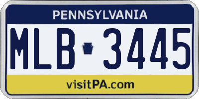 PA license plate MLB3445