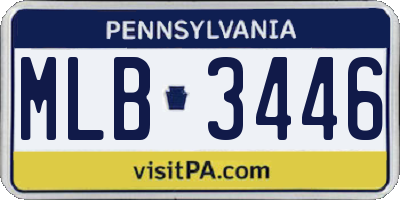 PA license plate MLB3446