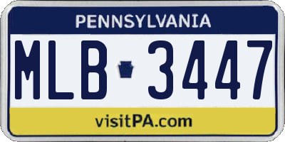 PA license plate MLB3447