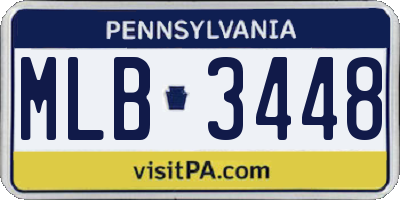 PA license plate MLB3448