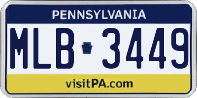PA license plate MLB3449
