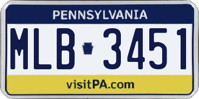 PA license plate MLB3451