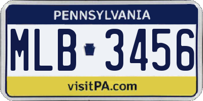PA license plate MLB3456