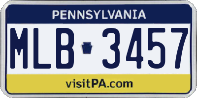 PA license plate MLB3457