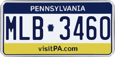 PA license plate MLB3460