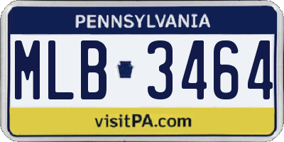 PA license plate MLB3464