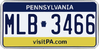 PA license plate MLB3466