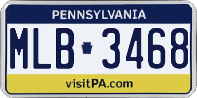 PA license plate MLB3468