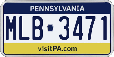 PA license plate MLB3471