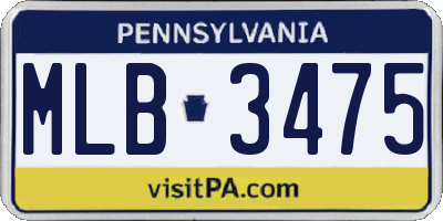PA license plate MLB3475