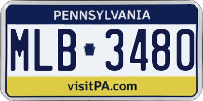 PA license plate MLB3480