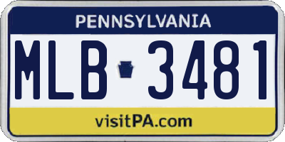 PA license plate MLB3481